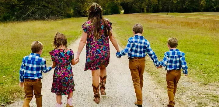 The Crump family walking together